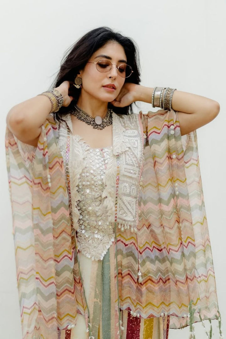 Kritika Kamra In Our Veni Dupatta Jacket Set