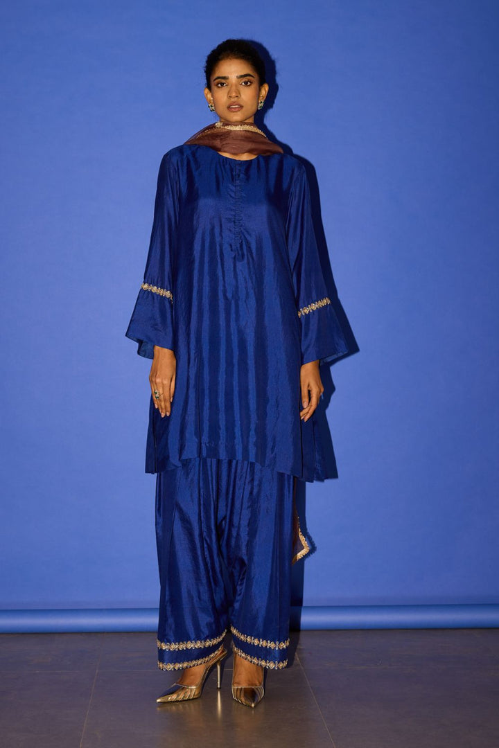 Blue A Line Kurta Set