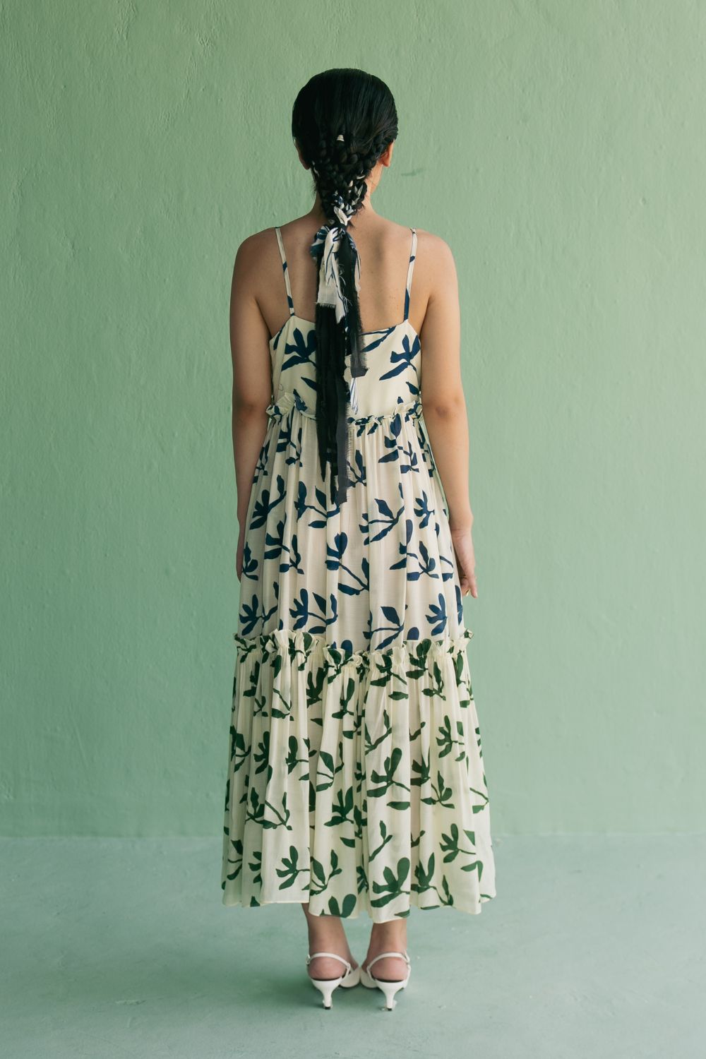 Dense Printed Gather Dress