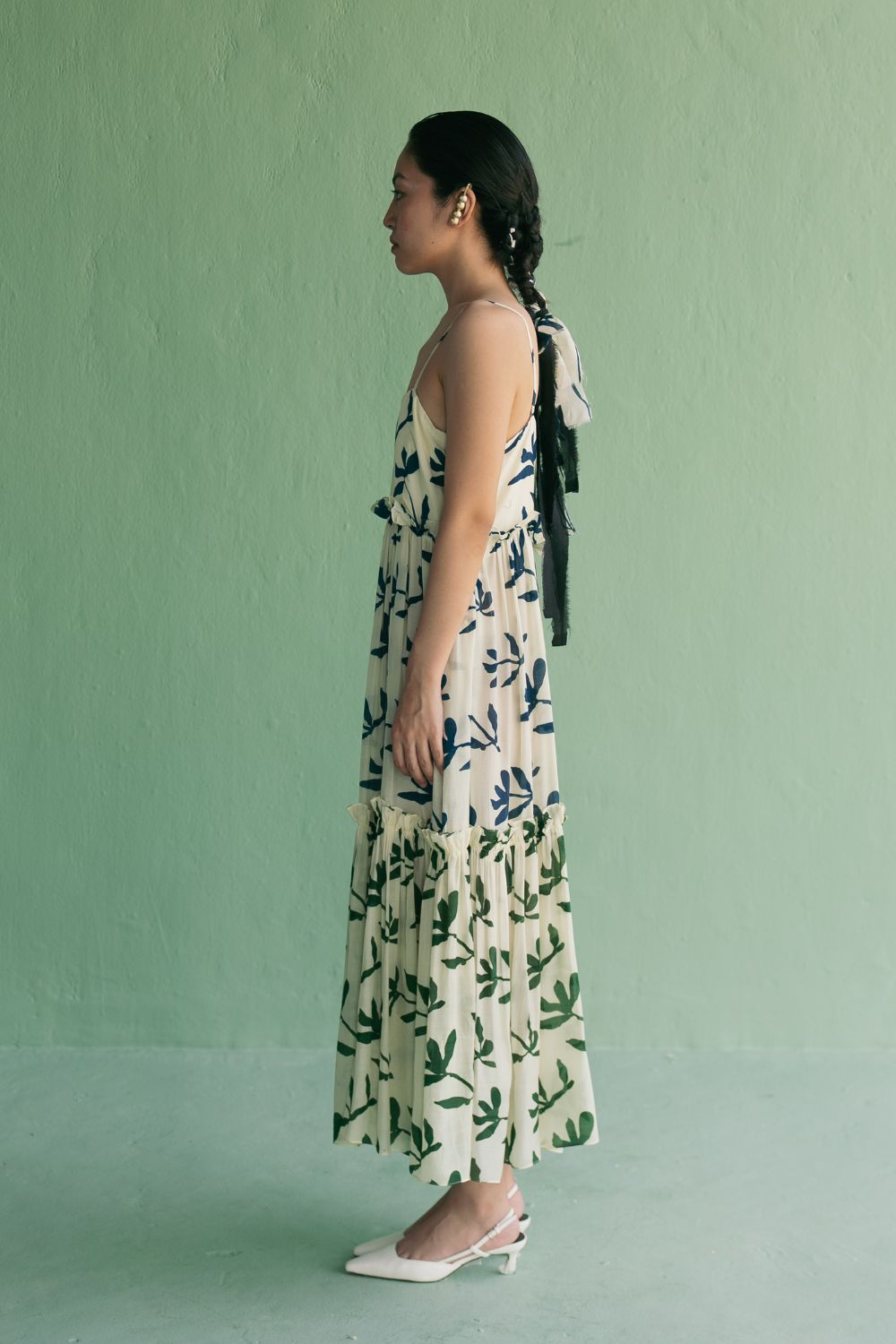 Dense Printed Gather Dress