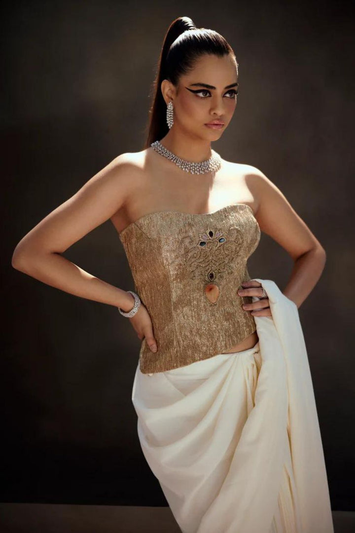 Vintage Corset with Draped Saree