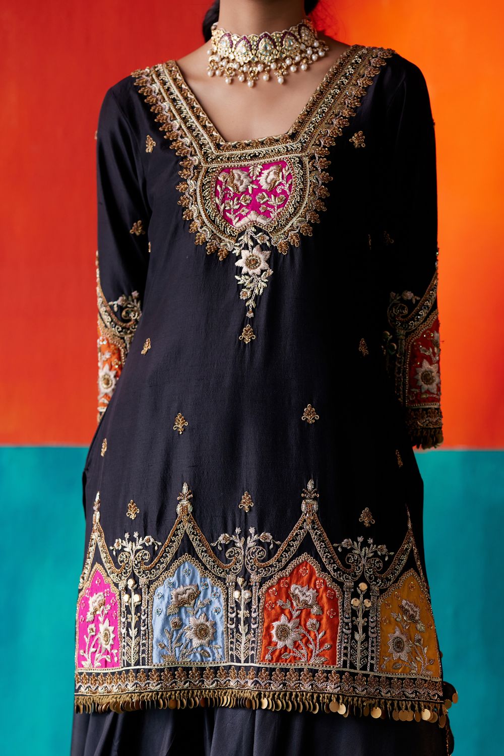 Black Kurta & Sharara Set