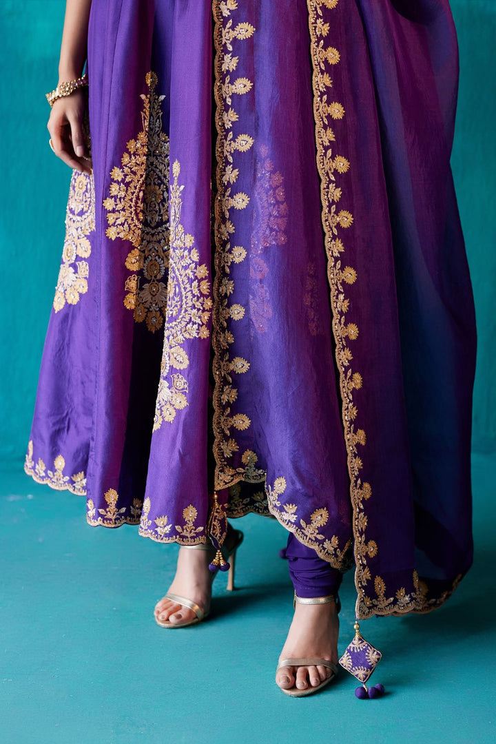 Purple Anarkali Set