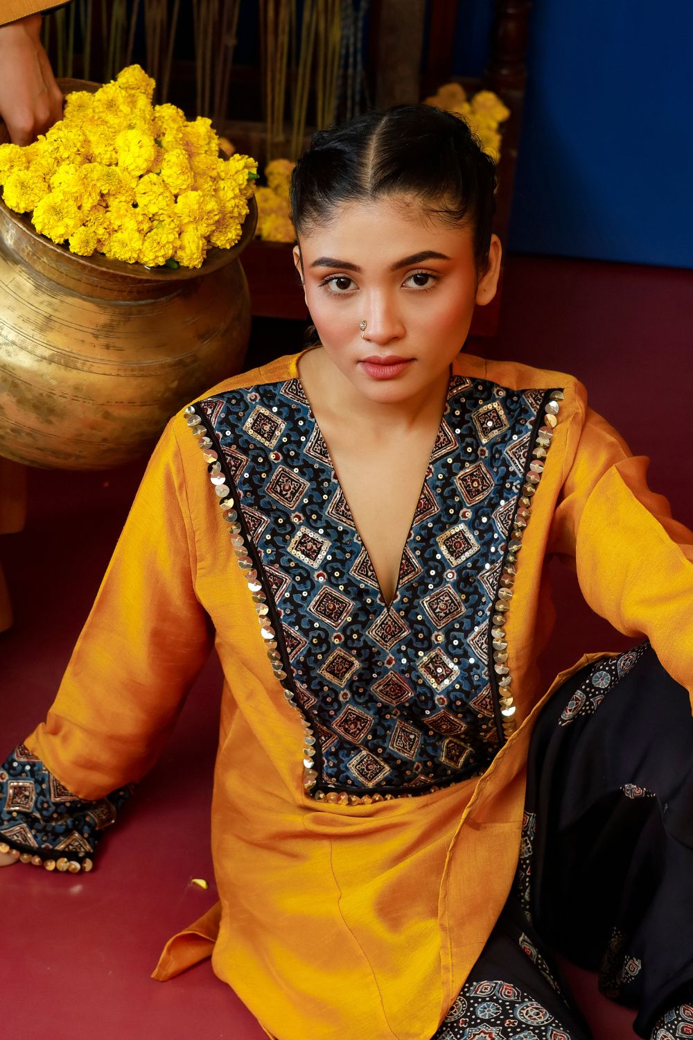 Bariyan Mustard Salwar Kameez