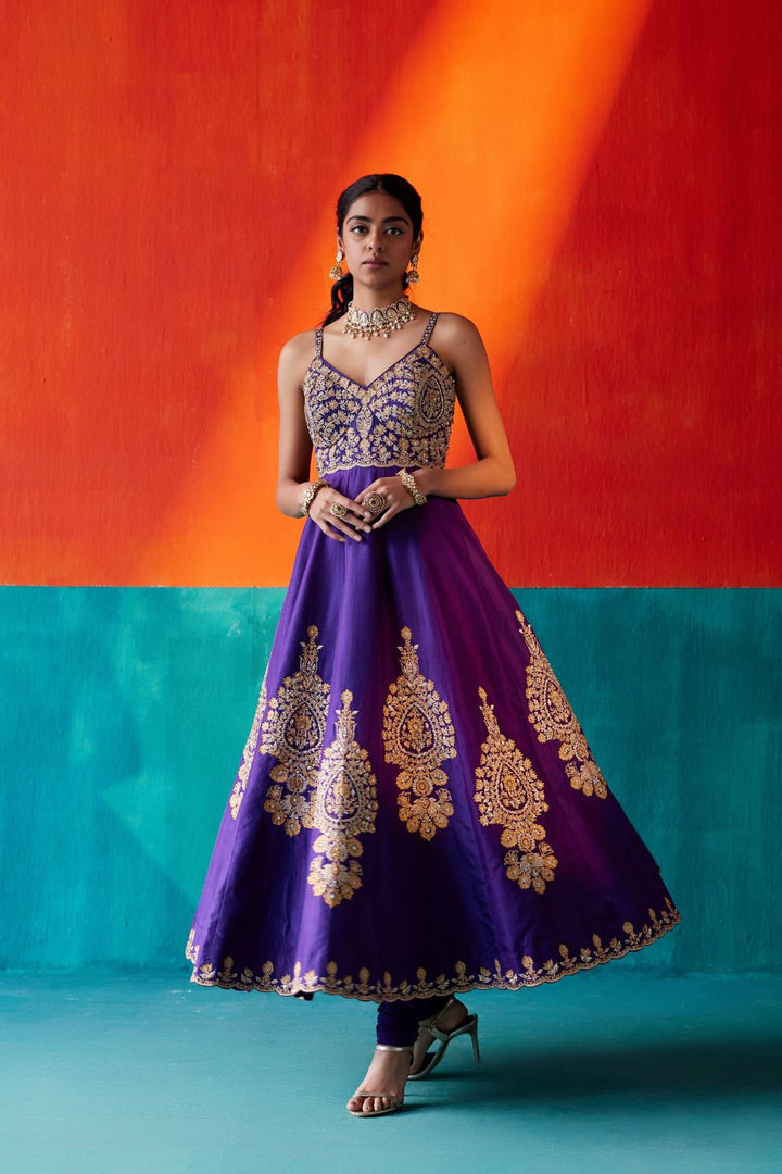 Purple Anarkali Set