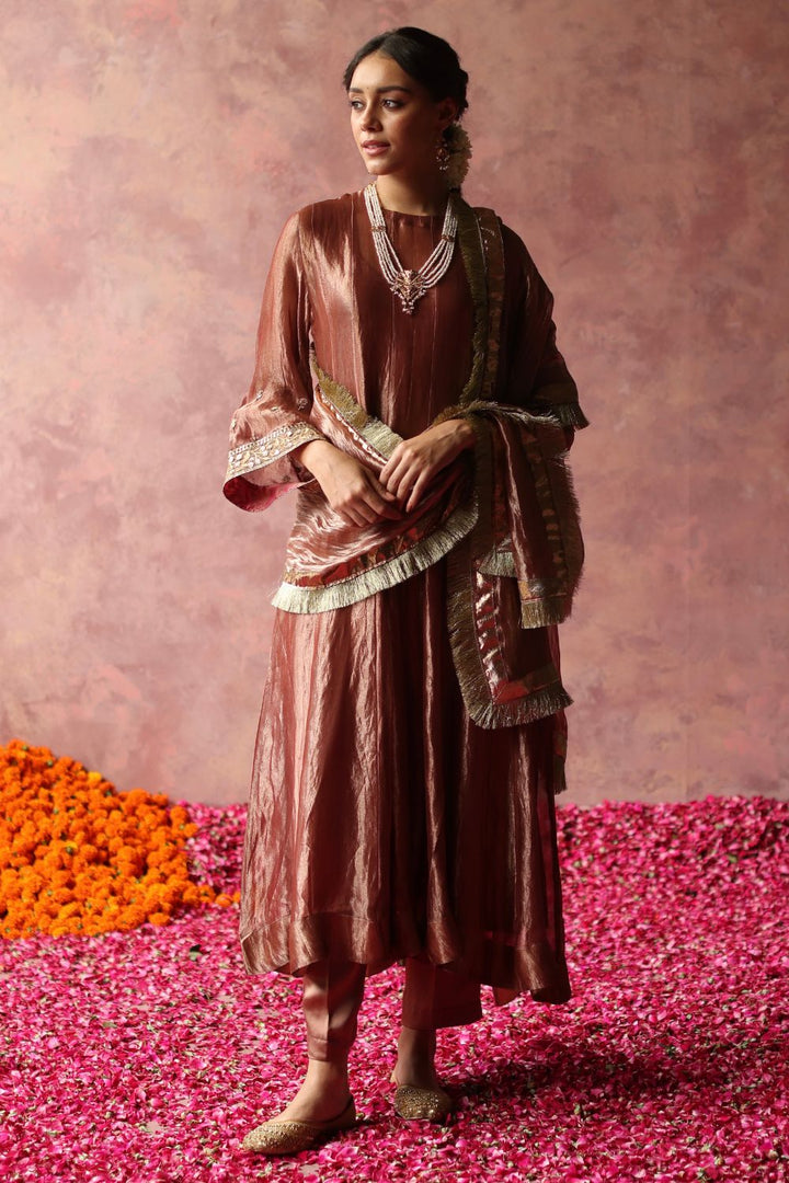 Zaahra Rose Gold Kurta Set