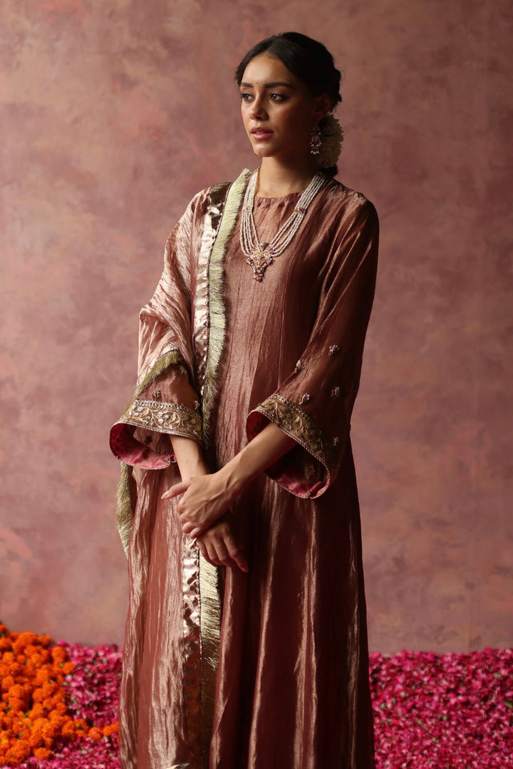 Zaahra Rose Gold Kurta Set