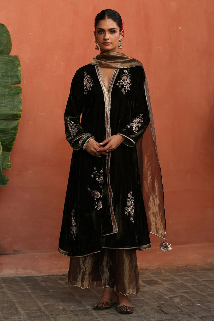 Green Maghai Kurta Set