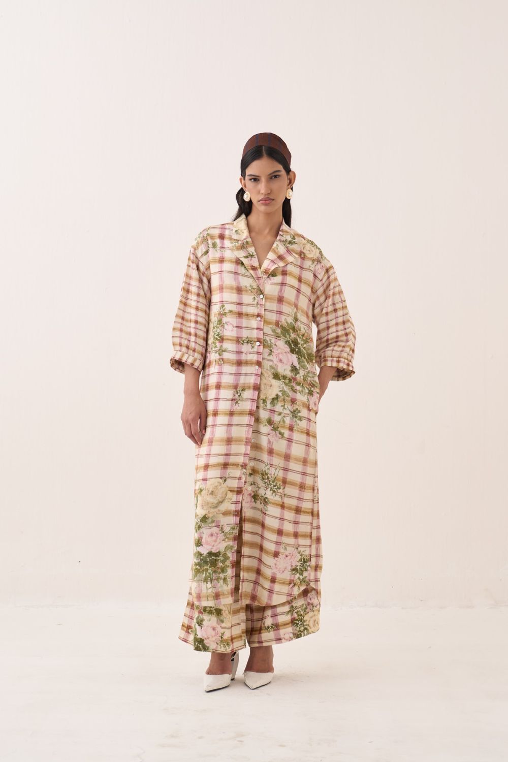 Jaali Rose Trench Jacket Set