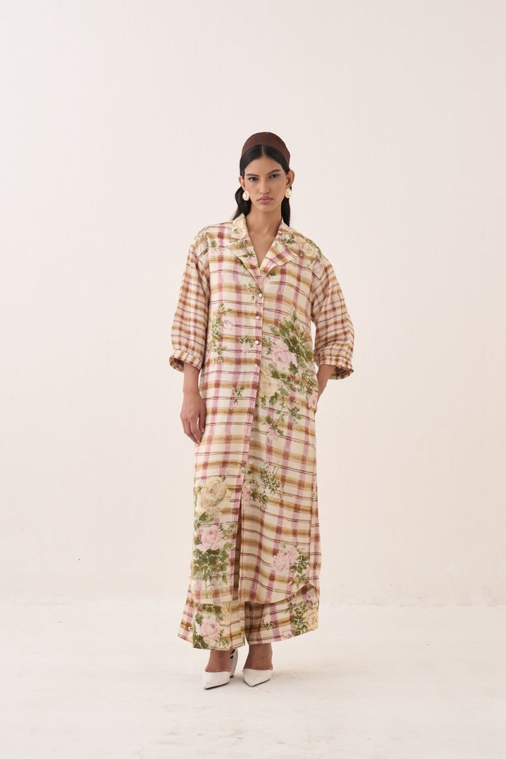 Jaali Rose Trench Jacket Set