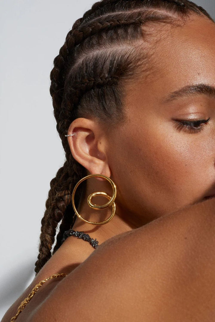 Swirly Medium Mismatched Hoops