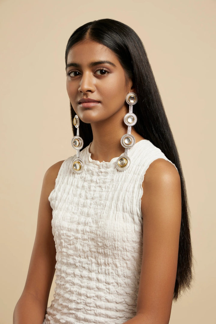 Polki Four Dot Earrings