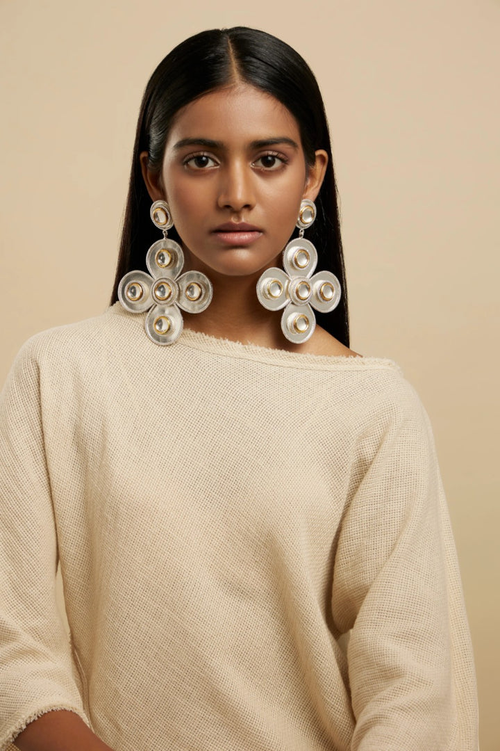 Polki Church Flower Earring