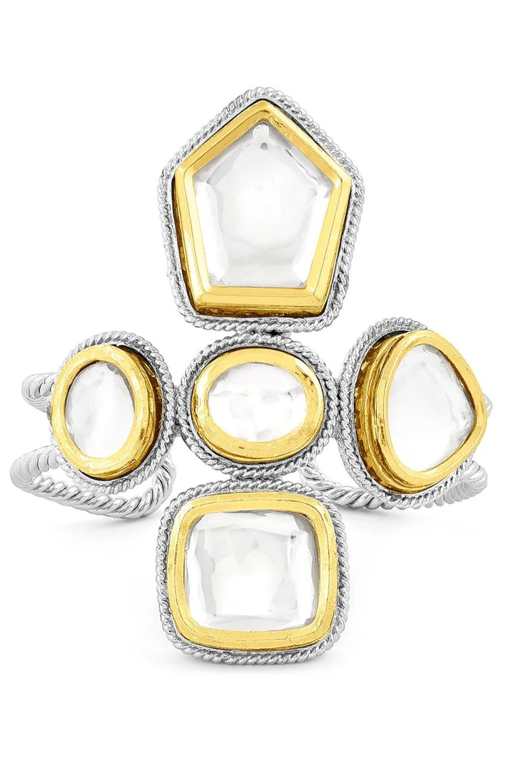 Gold & Silver Polki Vatican Handcuff