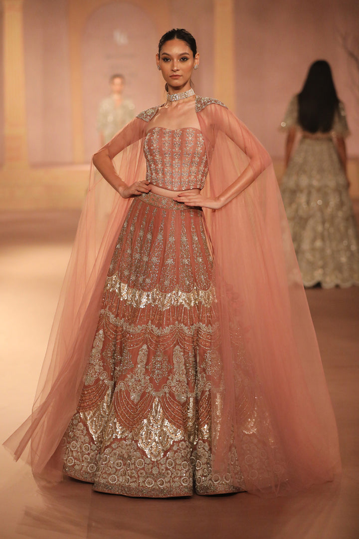 Peach Lehenga Set