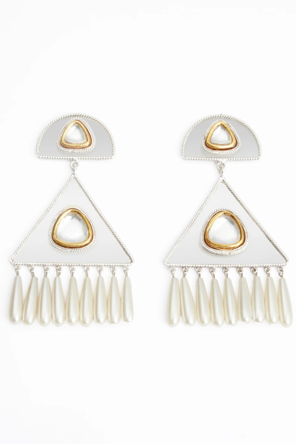 Polki Tribal Chandelier Earrings