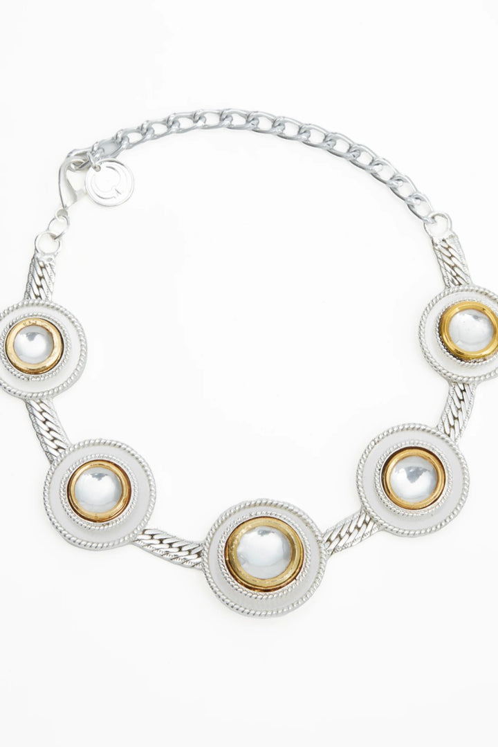 Polki Dot Necklace Silver