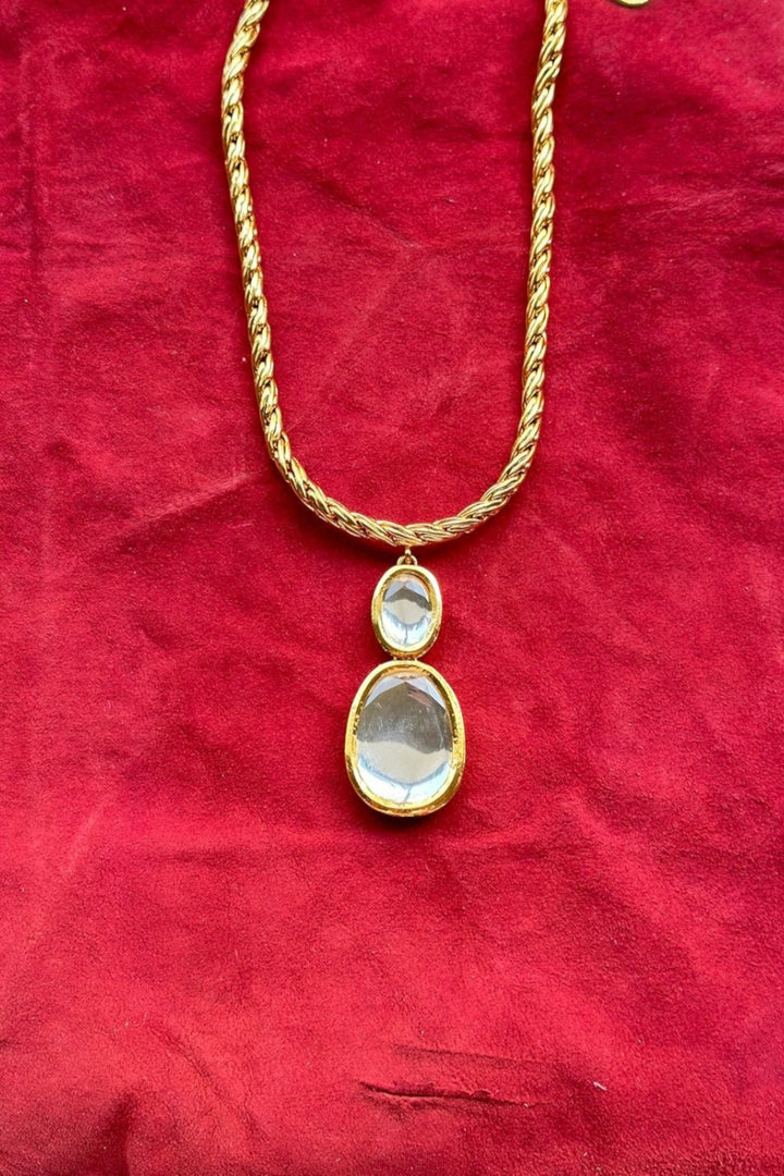 Polki 2 Drop Rope Necklace