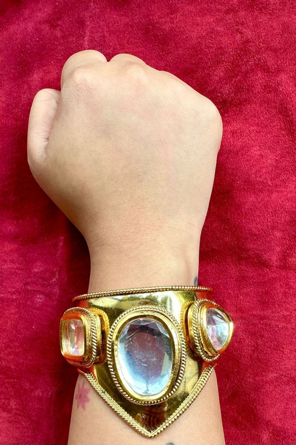 Polki Wonder Woman Handcuff Gold