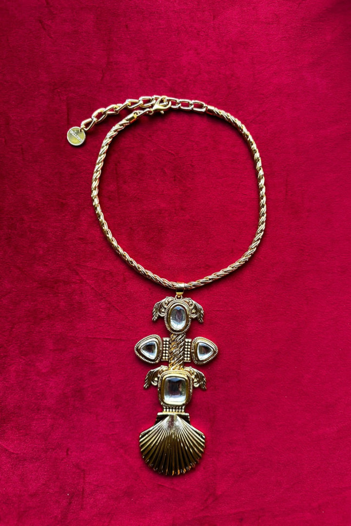 Gold Polki Arch Necklace