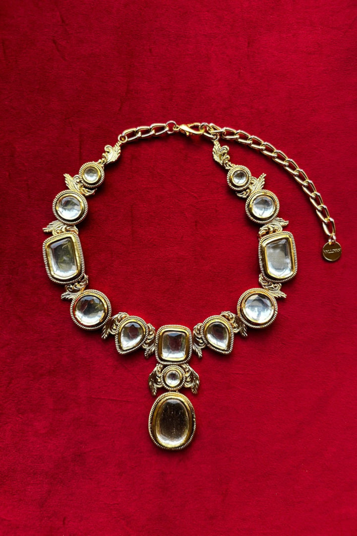 Gold & Silver Polki Rococo Necklace