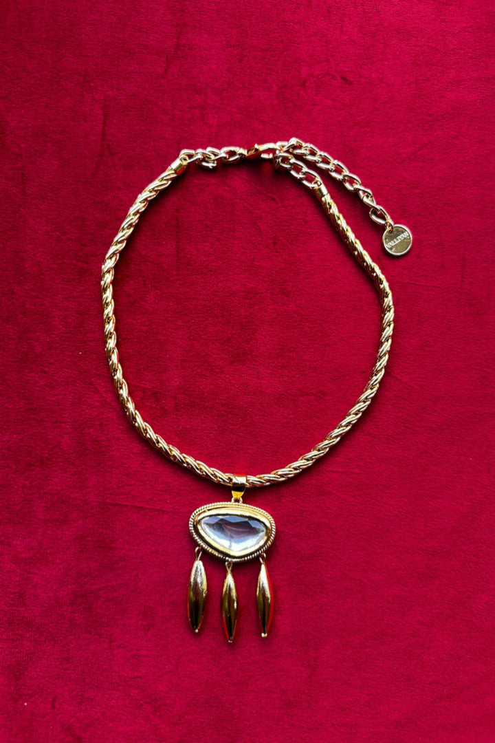 Polki Triangular Drop Necklace