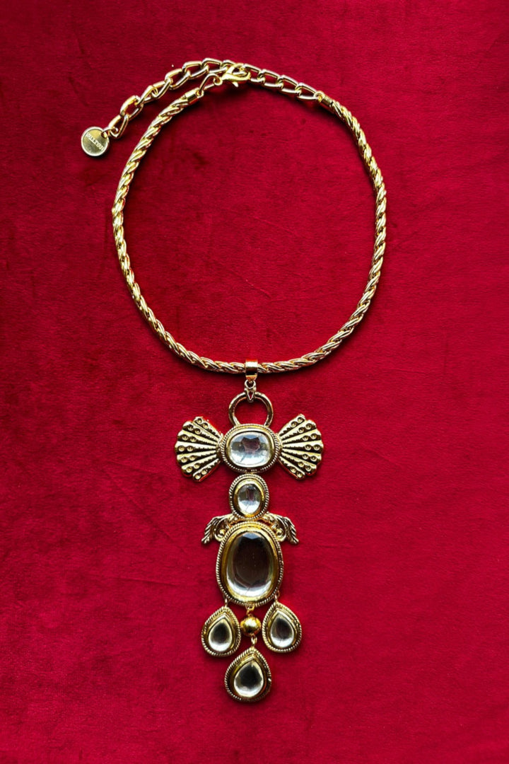 Polki Angle Wing Necklace