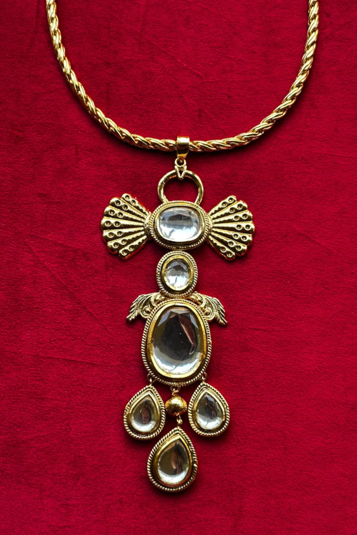 Polki Angle Wing Necklace