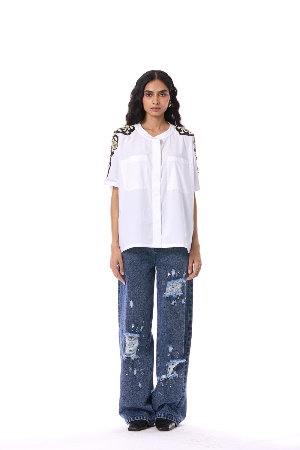 Alhena Embellished Denim Pants