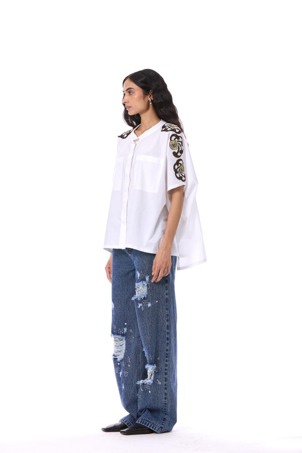 Alhena Embellished Denim Pants