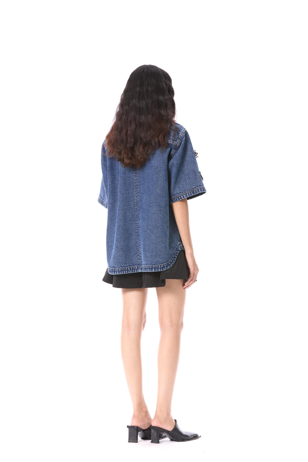 Comet Haze Embellished Denim Top