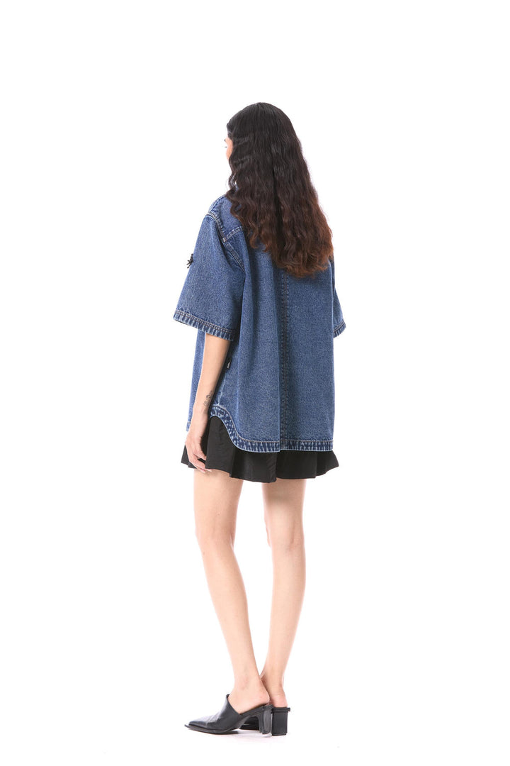 Comet Haze Embellished Denim Top
