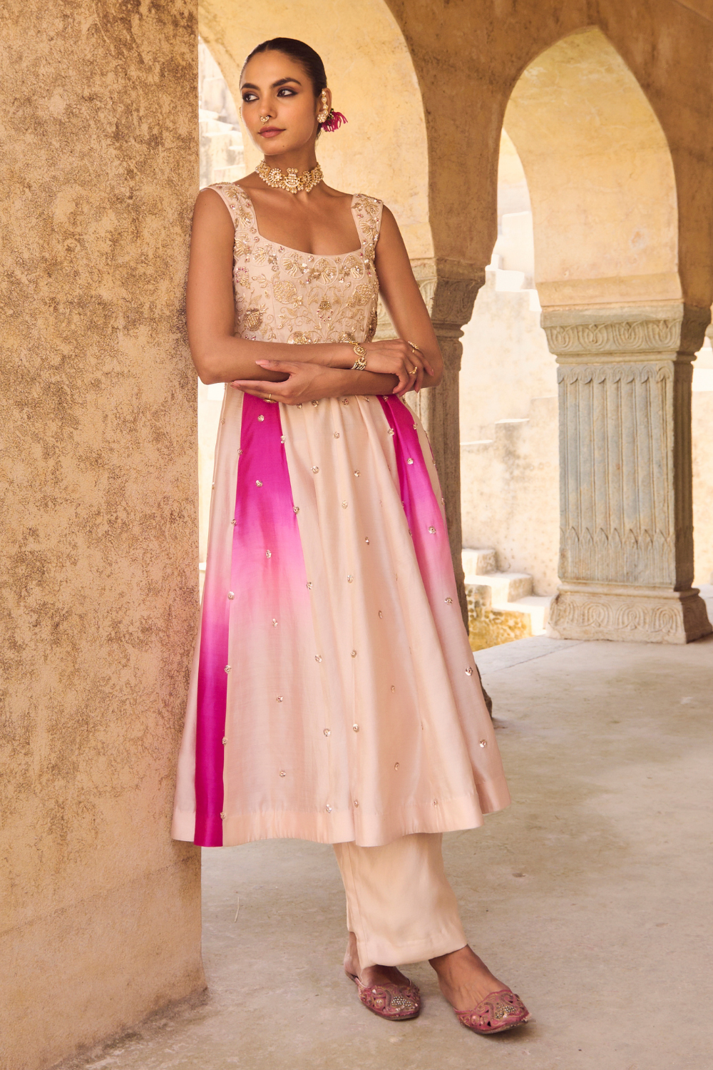 Gul-Mohar Anarkali Set