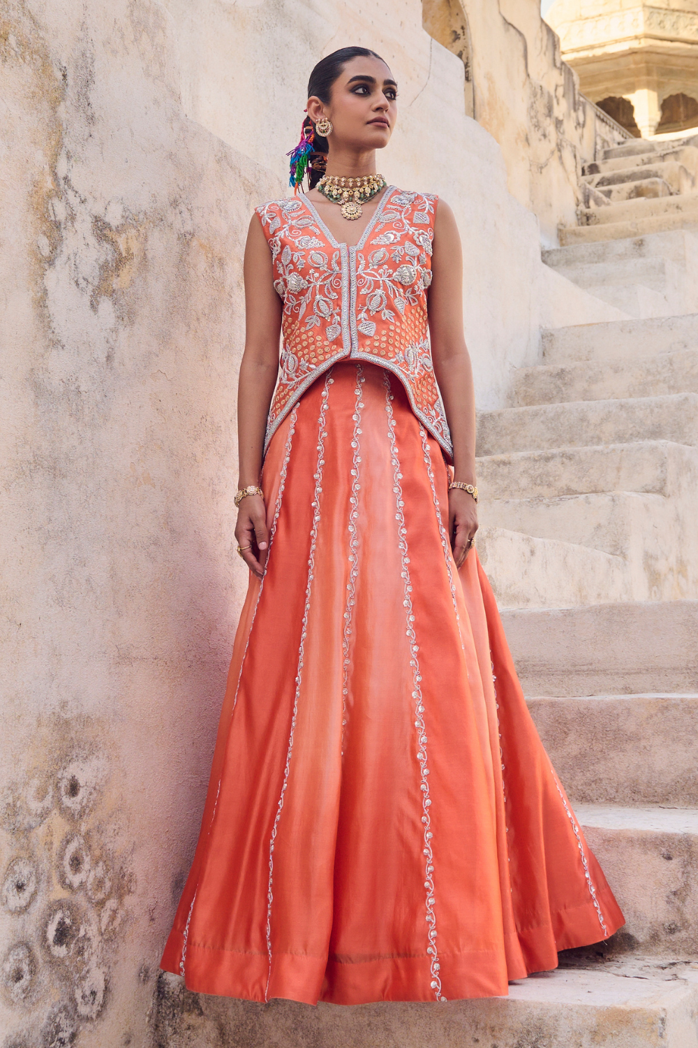 Saanjh Waistcoat Lehenga Set