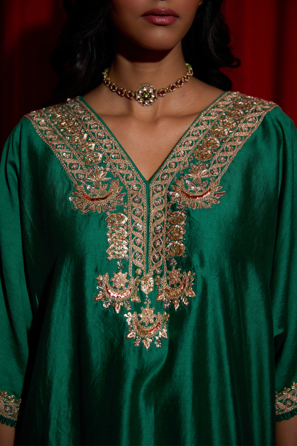 Hariyali Banni Kaftan