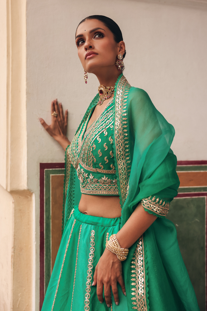 Hiral Lehenga Set - Green