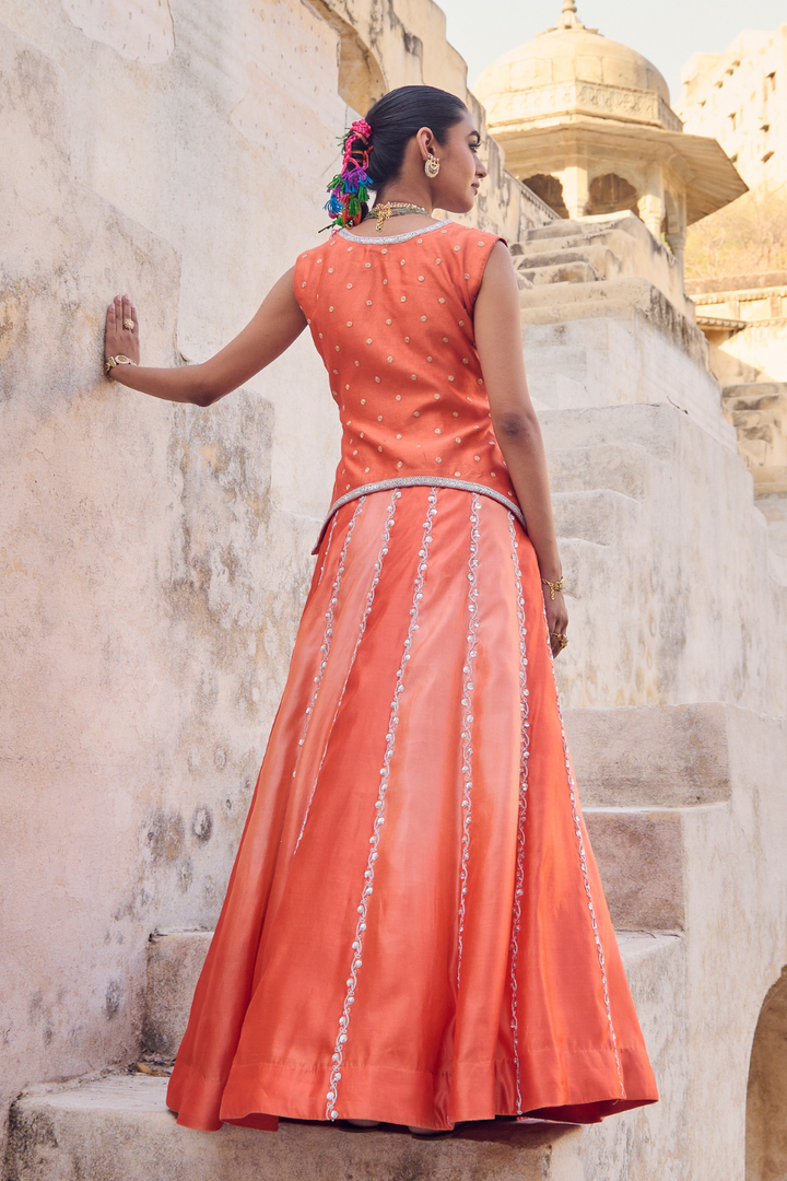 Saanjh Waistcoat Lehenga Set
