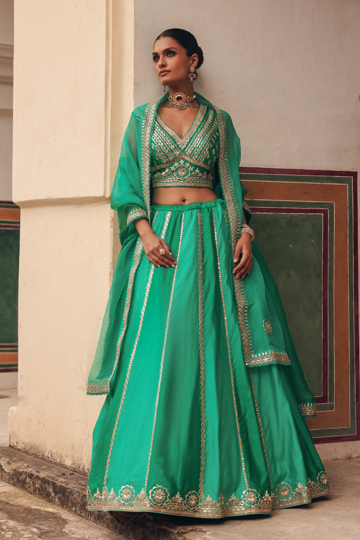 Hiral Lehenga Set - Green