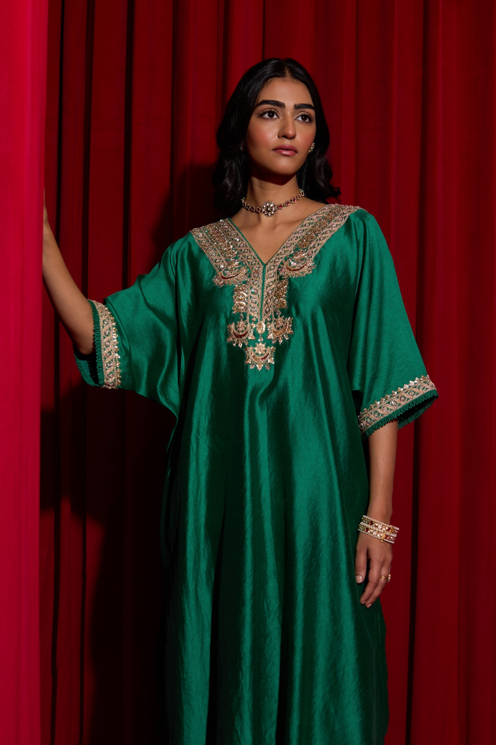 Hariyali Banni Kaftan