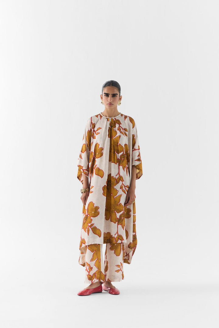 Elara kimono kurta and pants co-ord set, front view on model