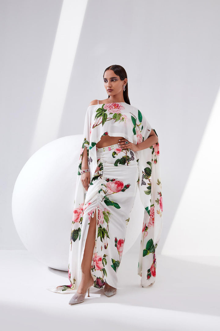 Orchid ~ Floral Kaftan Top and String Skirt