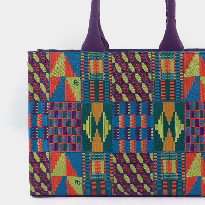 KENTE EMBROIDERED TOTE