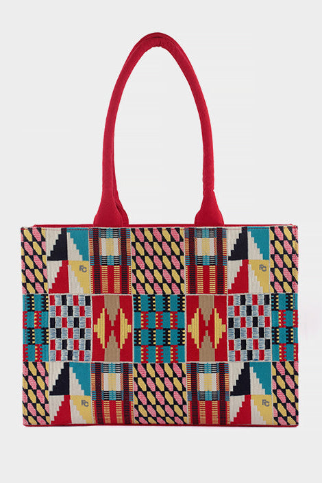 KENTE EMBROIDERED TOTE