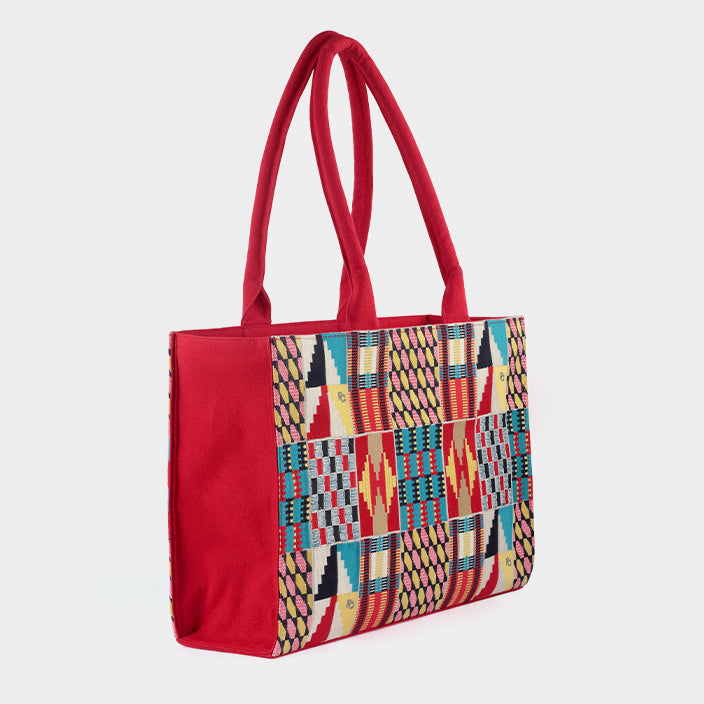 KENTE EMBROIDERED TOTE