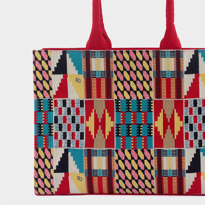 KENTE EMBROIDERED TOTE