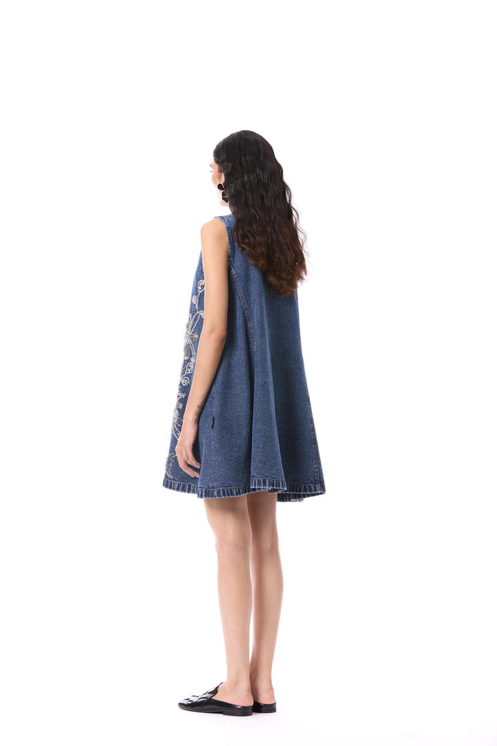 Larkspur Embellished Denim Dress