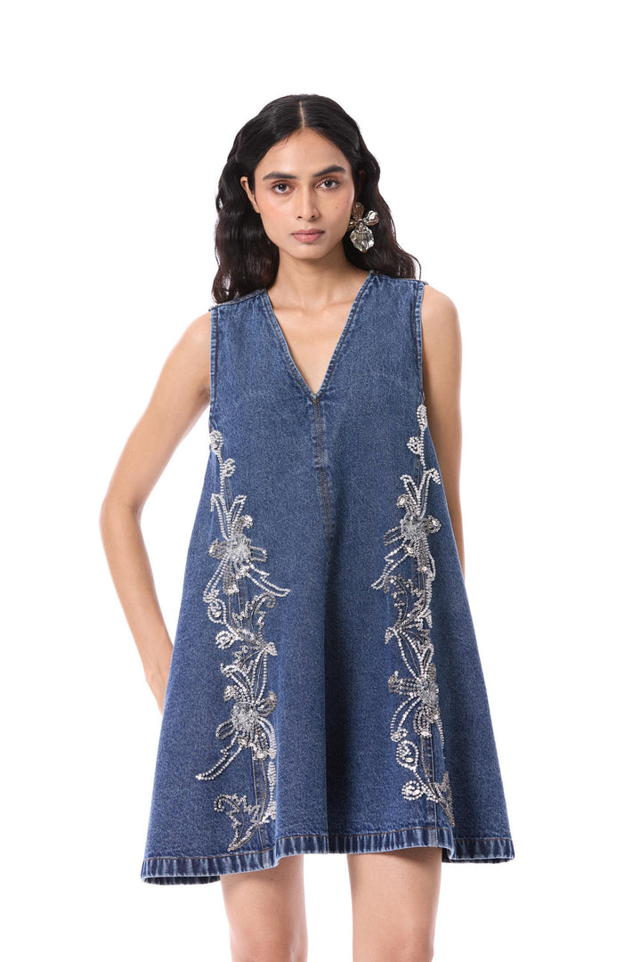 Larkspur Embellished Denim Dress