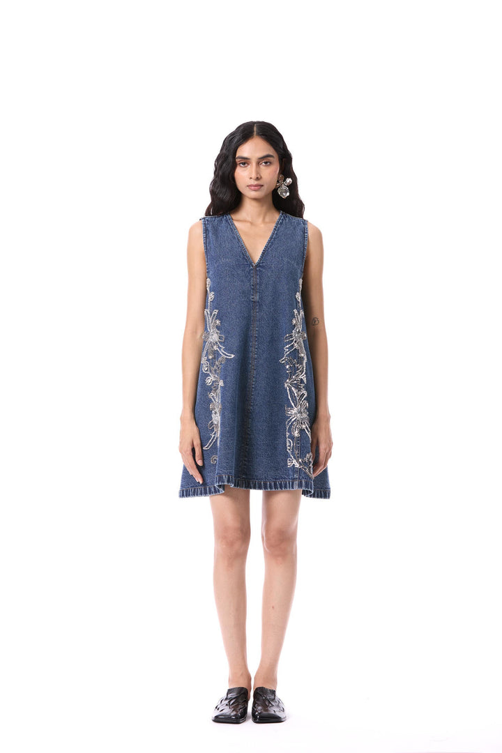 Larkspur Embellished Denim Dress