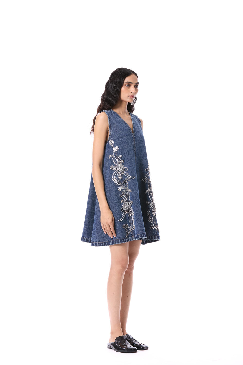 Larkspur Embellished Denim Dress