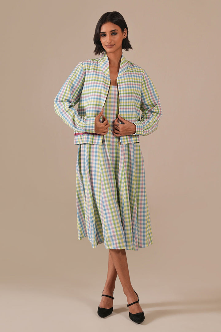 Mint Bloom Dress With Jacket